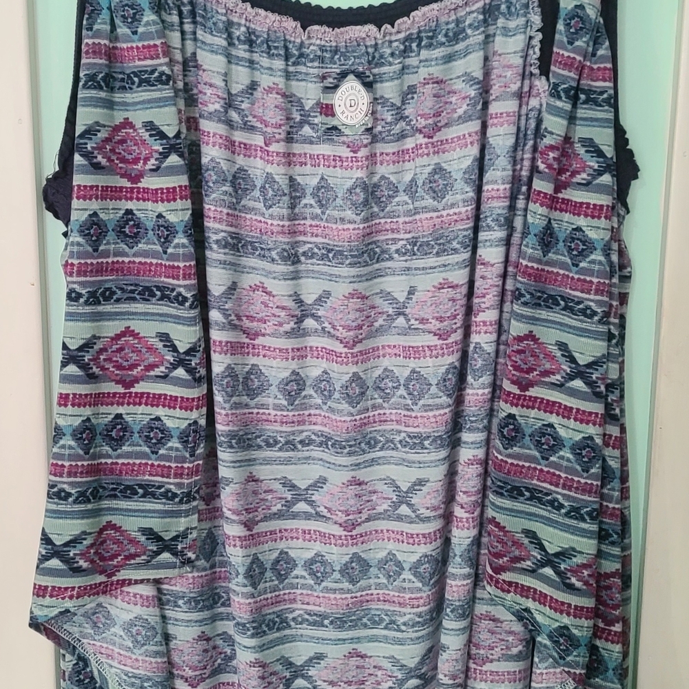 Double D Ranch Vest Multicolor Patterned Fabric - image 1